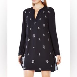 BCBGMAZAZRIA black beaded long sleeve Dayanne dress.